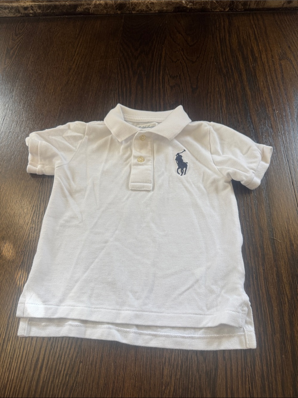 Ralph Lauren White Polo Shirt with Navy Pony